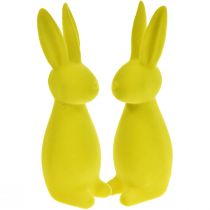 Product Flocked bunnies Easter bunnies yellow-green 8×10×29cm 2pcs