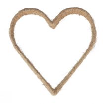Product Boho Style, heart metal ring decorative jute ribbon 30cm