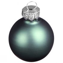 Product Christmas tree balls made of glass green mother of pearl grey Ø5cm 24 pcs