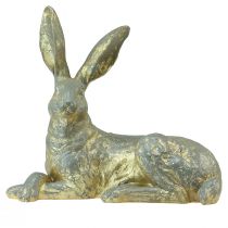 Product Decorative rabbit lying gold grey decorative figure Easter 27x13x25cm