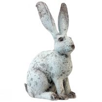 Product Decorative Rabbit Sitting Shabby Chic White Decorative Figure H46.5cm