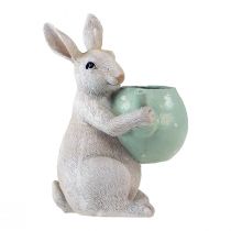 Product Decorative rabbit with teapot decorative figure table decoration Easter H22,5cm