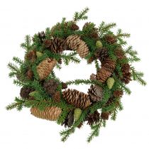 Product Decorative wreath fir tree with cones green Ø25cm