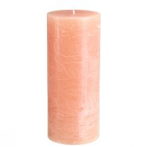 Product Solid coloured pillar candles in peach 85x200mm 2 pcs