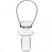 Product Mini glass vases hanging vase metal bracket glass decoration H10.5cm 4pcs