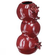 Product Ceramic Vase Pomegranate Flower Vase Dark Red H23.5cm