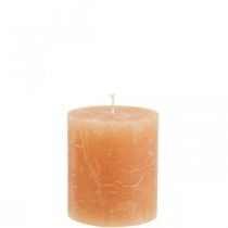 Product Solid coloured candles Orange Peach pillar candles 70×80mm 4pcs