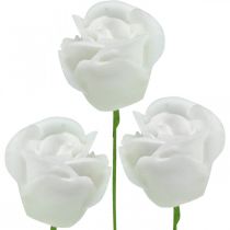 Product Artificial roses cream wax roses decorative roses wax Ø6cm 18pcs