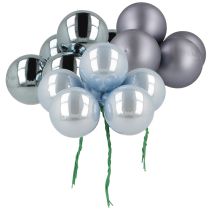 Product Mini Christmas baubles Glass Blue matte metallic 40mm 32pcs