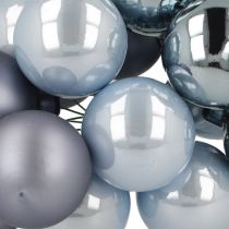 Product Mini Christmas baubles Glass Blue matte metallic 40mm 32pcs