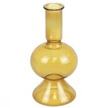 Product Mini vase yellow glass vase flower vase glass Ø8cm H16.5cm