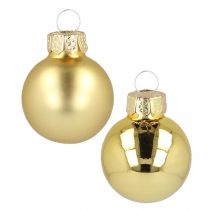 Product Mini Christmas balls glass gold Ø2.5cm 24pcs