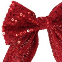 Product Red velvet bows gift bows sequins 12cm 4pcs