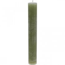 Product Solid coloured candles olive green taper candles 34×240mm 4pcs