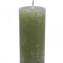 Product Solid coloured candles olive green taper candles 34×240mm 4pcs