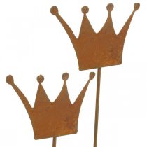 Product Garden stake patina decoration crown metal decoration 9.5x7cm 6 pieces