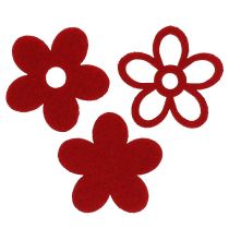 Product Litter-Deco felt flower red sorted in the mix Ø4cm 72pcs