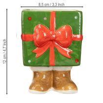 Product Ceramic planter Christmas gift with feet H11.5cm 2 pcs