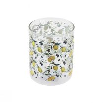 Product Drinking glass lemon and olive glass Mediterranean Ø8cm H10cm