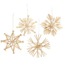 Product Christmas straw stars Christmas tree decorations 8cm 12 pieces