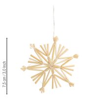 Product Christmas straw stars Christmas tree decorations 8cm 12 pieces
