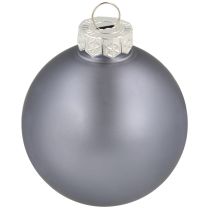 Product Decorative Christmas balls glass blue-grey matt, glossy 5cm 24 pcs