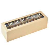 Product Glass Christmas bauble – pearlescent clear with iridescent effect & metal hanger 5cm 24pcs