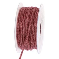 Product Wool thread with wire felt cord mica purple Ø5mm 33m