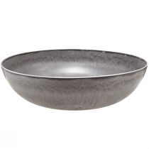 Stylish matte grey bowl 37 cm – textured surface, versatile for decorations – 3pcs