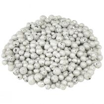 Product Brilliant decorative beads 4mm - 8mm white 1l