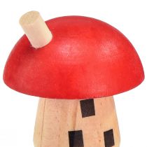 Product Decorative mushrooms wooden house red orange wooden decoration 6×5cm 6pcs