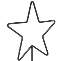 Product Decorative star candle holders on wooden base black &amp; natural, 40 cm – stylish table decoration 3pcs