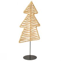 Decorative Christmas tree metal raffia natural black 21x11,5x45cm
