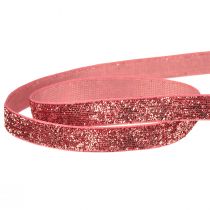 Product Decorative ribbon pink glitter ribbon jewelry ribbon glamour W10mm L10m