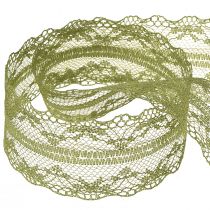 Product Decorative ribbon lace lace ribbon moss green 40mm 20m