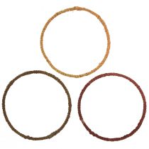 Product Decorative ring colored ring jute loop yellow ochre brown Ø20cm 9pcs