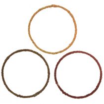 Product Decorative ring colored ring with jute yellow ochre brown Ø30cm 3pcs
