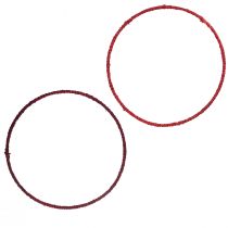 Product Decorative ring jute decoration loop red dark red Ø30cm 4pcs