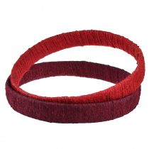 Product Decorative ring jute decoration loop red dark red 4cm Ø30cm 2pcs