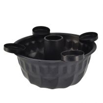 Product Decorative metal bowl in black – Gugelhupf design, 26 cm – Stylish tealight holder for a cozy ambience