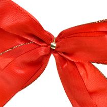 Product Decorative bow Red bow with gold edge – Elegant Christmas decoration 4cm wide 15×21cm 10pcs