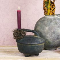 Product Decorative vase jug ceramic antique look anthracite beige 18cm