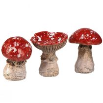 Product Charming ceramic toadstool decorations – red with white dots, 8.6 cm – ideal garden decoration – 3 pieces