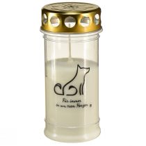 Grave light dog grave candle for animals white Ø7cm H16.5cm
