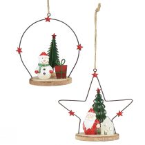 Product Decoration hanger Santa Claus snowman star H13cm 2pcs