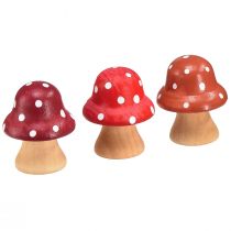 Product Wooden Mushrooms Decorative Mushrooms Wooden Mini Toadstools Red Orange 4cm 12pcs