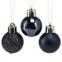 Product Mini Christmas balls blue shatterproof mix Ø3cm 14pcs