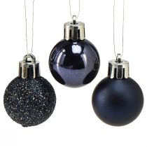 Mini Christmas balls blue shatterproof mix Ø3cm 14pcs