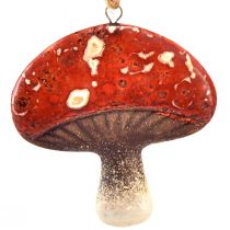 Product Charming red mushroom pendants with jute cord 3 cm – Perfect autumn and Christmas decoration – 6 pieces