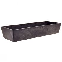 Versatile grey plastic planter – rectangular, 37cm – ideal for indoor and outdoor gardening – 4pcs